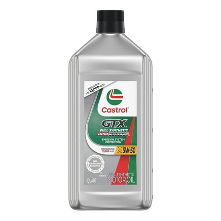 Castrol GTX Full Synthetic High Mileage 5W-30 Motor Oil, 1 Quart