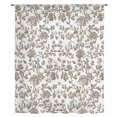 thumbnail image 2 of Brown Flower Sheer Curtains 54 Inches Long, Vintage Farmhouse Boho Leaf Spring Plant Light Filering Curtains, Breathable Simi Curtain Privacy Drapes for Kitchen Bathroom Small Window Treatment, 2 of 9