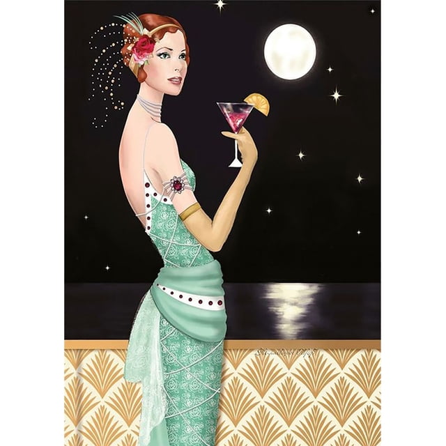 Pintura Diamante (DE9645) Dibujo de Dama Noble 5D Rhinestone Cuadrado (X355) 45x60cm Hugtrwg Para estrenar