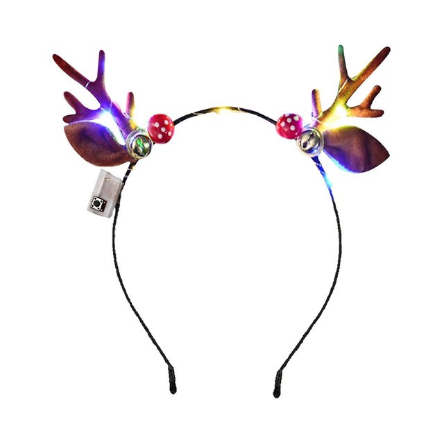 Bonita diadema luminosa con astas y banda para la cabeza con luz Led para niños, decoraciones navideñas para adultos, diadema, accesorios para el cabello