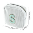thumbnail image 2 of Unique Bargains 1 Pc Letter S Pattern Makeup Bag for Travel White Corduroy, 2 of 6