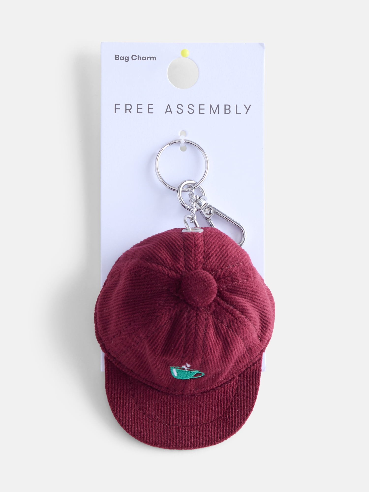 Free Assembly Women's Corduroy Bag Charm, Maroon