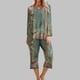 thumbnail image 1 of ICHUANYI Liquidación Conjunto de pijama cómodo de dos piezas de manga larga con cuello redondo para mujer de 2 piezas Conjunto deportivo ICHUANYI WER202308252375, 1 of 5