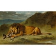 thumbnail image 3 of Imitator of Eugène Delacroix 14x10 Black Modern Framed Museum Art Print Titled - Lion Devouring a Goat (Mid 19th Century), 3 of 5