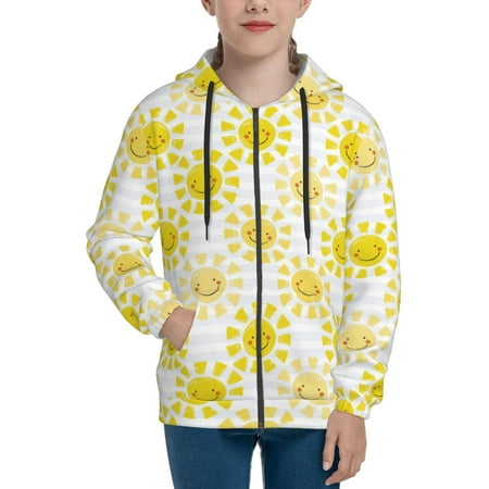 

Hoodies for Women Yellow Sun Long Sleeve Sweatshirt Drawstring Zip Up Hoodie with Pockets Teen Girl Clothes