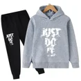 thumbnail image 3 of Conjunto de 2 piezas de sudadera y pantalón informal para niños y niñas de primavera y otoño, ropa deportiva diaria para niños de 2 a 14 años, 3 of 5