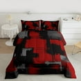 thumbnail image 2 of Manfei Geometric Artwork Bedding Comforter Set,Modern Graffiti Twin Comforter Sets,Gradient Red Black Bedding Set For Child,Microfiber Bedroom Decor Reversible,2pcs, 2 of 8