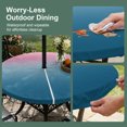 thumbnail image 3 of Round Outdoor Tablecloth with Umbrella Hole and Zipper, Pink Blue Ombre Fitted Table Cover with Elastic Edge for 55-60 Inch, Modern Abstract Art Aesthetics Waterproof Patio Tablecoths for Picnic, 3 of 9
