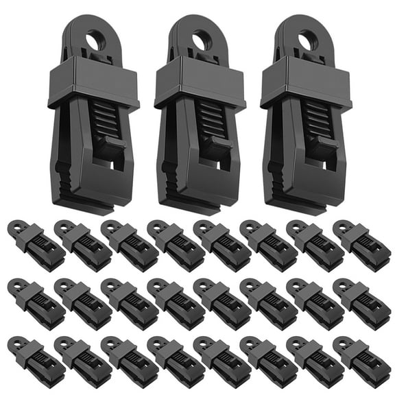 RENACLIPY Renaclipy Windproof Tent Clips Black Plastic for Camping Use 30Pcs
