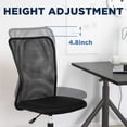 thumbnail image 4 of Silla de oficina FDW de respaldo medio, malla, sin brazos, ajustable, negra, 4 of 7