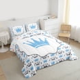 thumbnail image 2 of jejeloiu Cute Cartoon Crown Bedding Comforter Set,Kawaii Loves Pattern Twin Comforter Sets,White Blue Bedding Set For Girls Boys,Super Cozy Room Decor Reversible,2pcs, 2 of 8