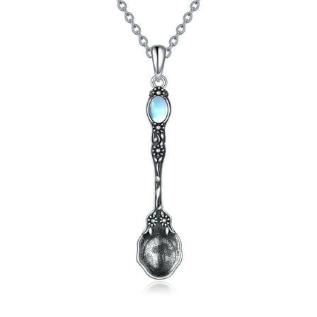 Spoon Necklace Sterling Silver Mini Teaspoon Pendant Necklace for Women Men Jewelry Gifts