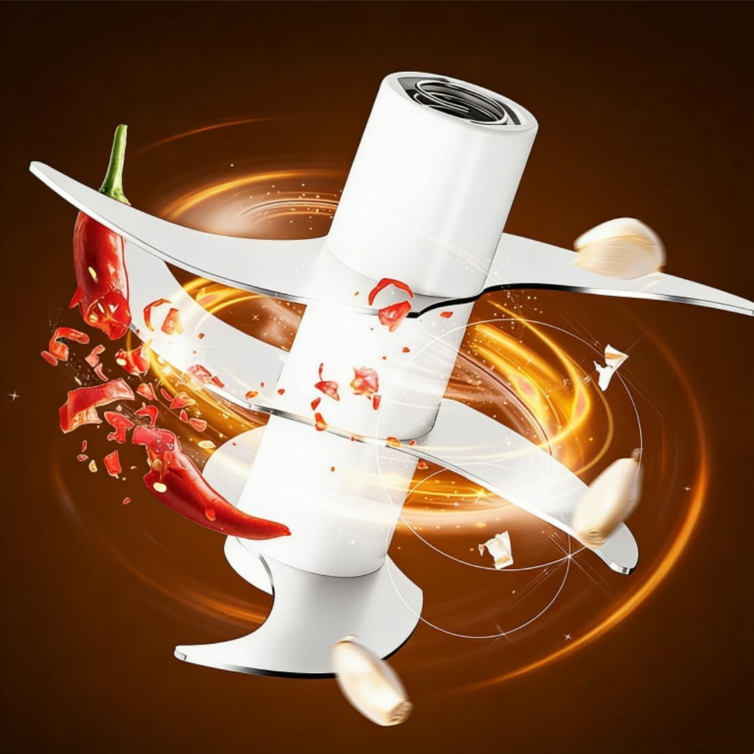 Electric Garlic Chopper, Mini Portable Veggie Chopper, USB Rechargeable,320ML Portable Cordless Mini Food Processor for Nuts Chili Onion Minced Meat and Spices