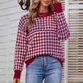 thumbnail image 2 of Gibobby Suéteres para mujer, Suéteres de otoño para mujer 2023 de manga larga a rayas de gran tamaño, suéter de punto casual de moda con cuello redondo(Vino,M), 2 of 5