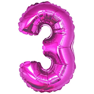 Pink foil best sale number balloons