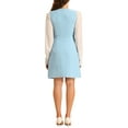 thumbnail image 3 of Vestido de mujer INSPIRE CHIC de cuadros de tweed, con escote en V, sin mangas, de un solo botón y con bolsillos, talla XL, azul cielo, 3 of 5