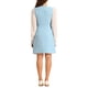 thumbnail image 3 of Vestido de mujer INSPIRE CHIC de cuadros de tweed, con escote en V, sin mangas, de un solo botón y con bolsillos, talla XL, azul cielo, 3 of 5