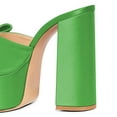 thumbnail image 2 of FSJ Women Open Toe Butterfly Platform Sandals Slip on Chunky High Heel Mules Fashion Prom Evening Slide Sandals Size 8 Green, 2 of 4