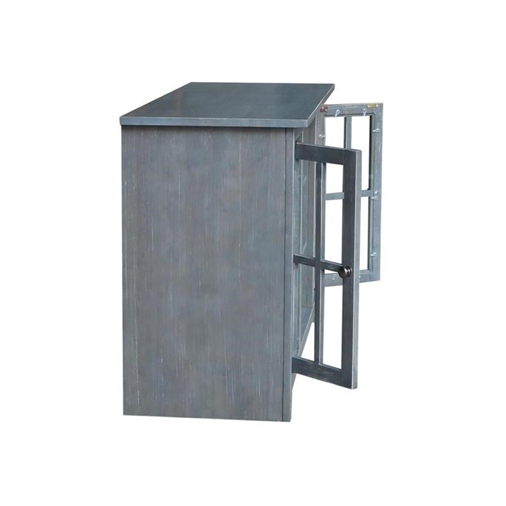 Entertainment/TV Stand with Open Shelves and 2 Doors in Gray - 48" Height