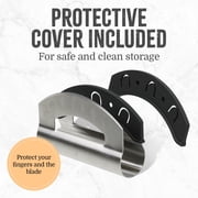 Mindful Design Salad Chopper Mezzaluna Knife - Stainless Steel Rocker - 6 in