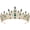 2.Green, variant on Crystal Wedding Tiara for Women, Royal Queen Crown Headband, Rhinestone Princess Hair Accessories for Prom Birthday