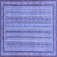 thumbnail image 1 of Ahgly Company Machine Washable Indoor Square Abstract Blue Modern Area Rugs, 8' Square, 1 of 4