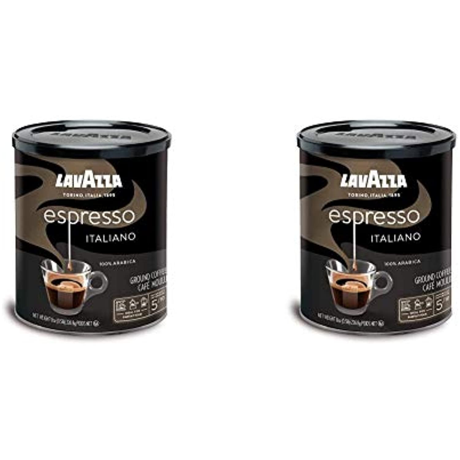 Lavazza Espresso Italiano Ground Coffee Blend, Medium Roast, 8-Ounce Cans  (Pack Of 6) & Espresso Italiano Ground Coffee Blend, Medium Roast, 8-Ounce  Cans,Pack Of 4 (Packaging May Vary) 