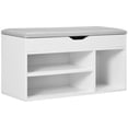 thumbnail image 1 of HOMCOM Shoe Bench Entryway Rack w/ Padded Cushion for Hallway, White, 1 of 10
