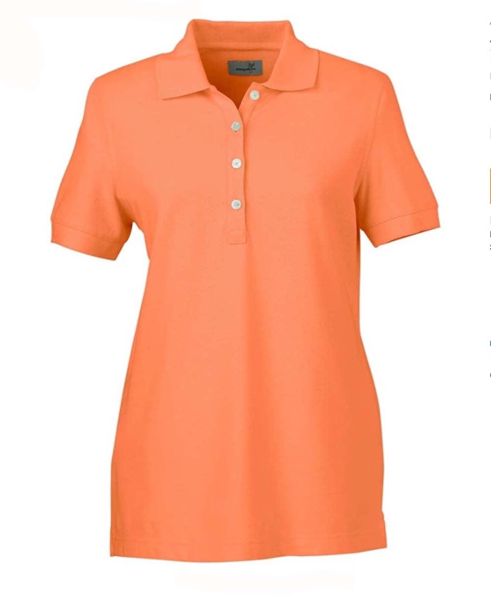 Ashworth Ladies Small Orange Citrus Short Sleeve Polo Golf Shirt