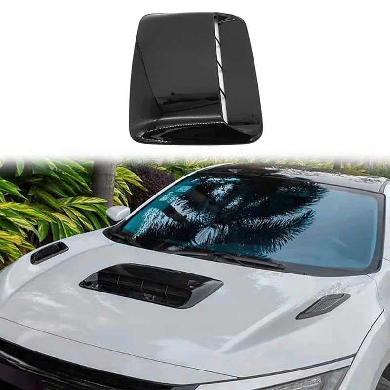 2X Car Universal Bright Black Hood Vent Air Outlet Cover for    Hood Scoop Air  Intake Vent Cover