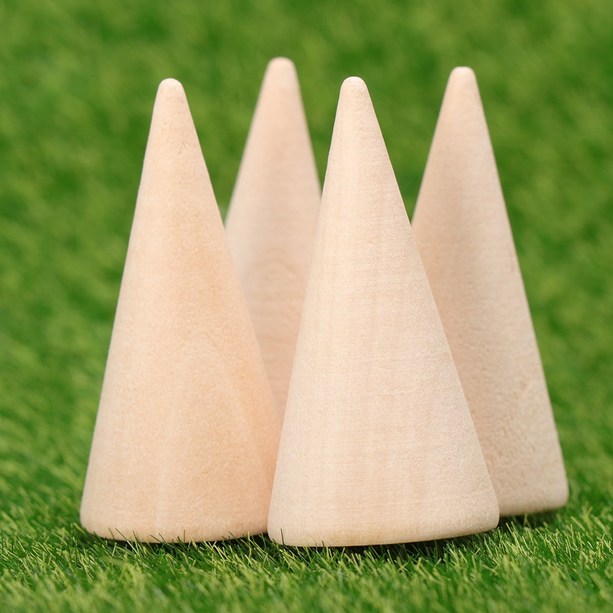 10pcs Unpainted Wooden Cone Craft Ornamnet DIY Cone Accessories 2.5x5cm 