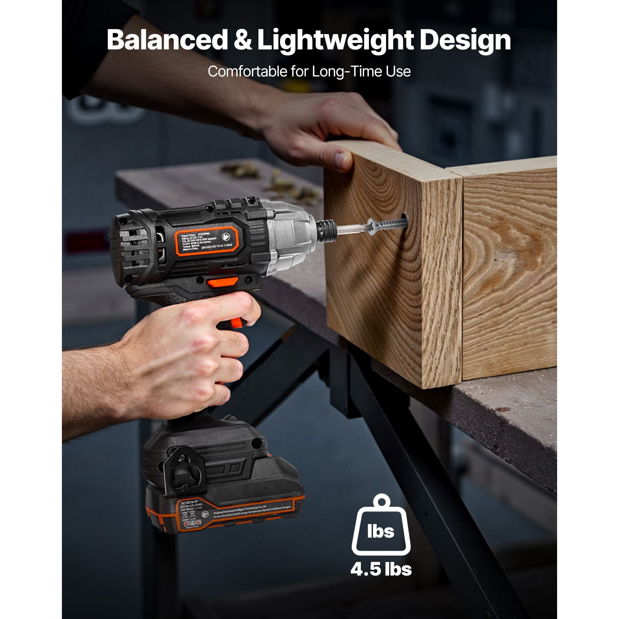 Dranite 20V MAX Cordless Impact Driver Kit with 1/4 Inch Hex Chuck, 2800 RPM, 2 Batteries, Charger, 10 Bits, and LED Light for Furniture Assembly, Electrical & Home Repair Projects