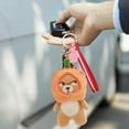thumbnail image 3 of Teddy Bear Pumpkin Keychain Fluffy Pendant Doll Charm Holiday Gift Birthday Souvenir(Brown), 3 of 5