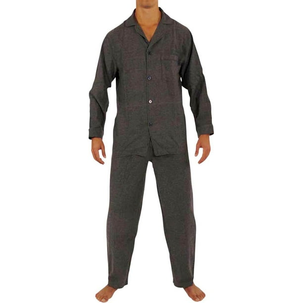 NORTY Mens Flannel Pajama Sets Adult Male Loungewear Sets Grey 2XL