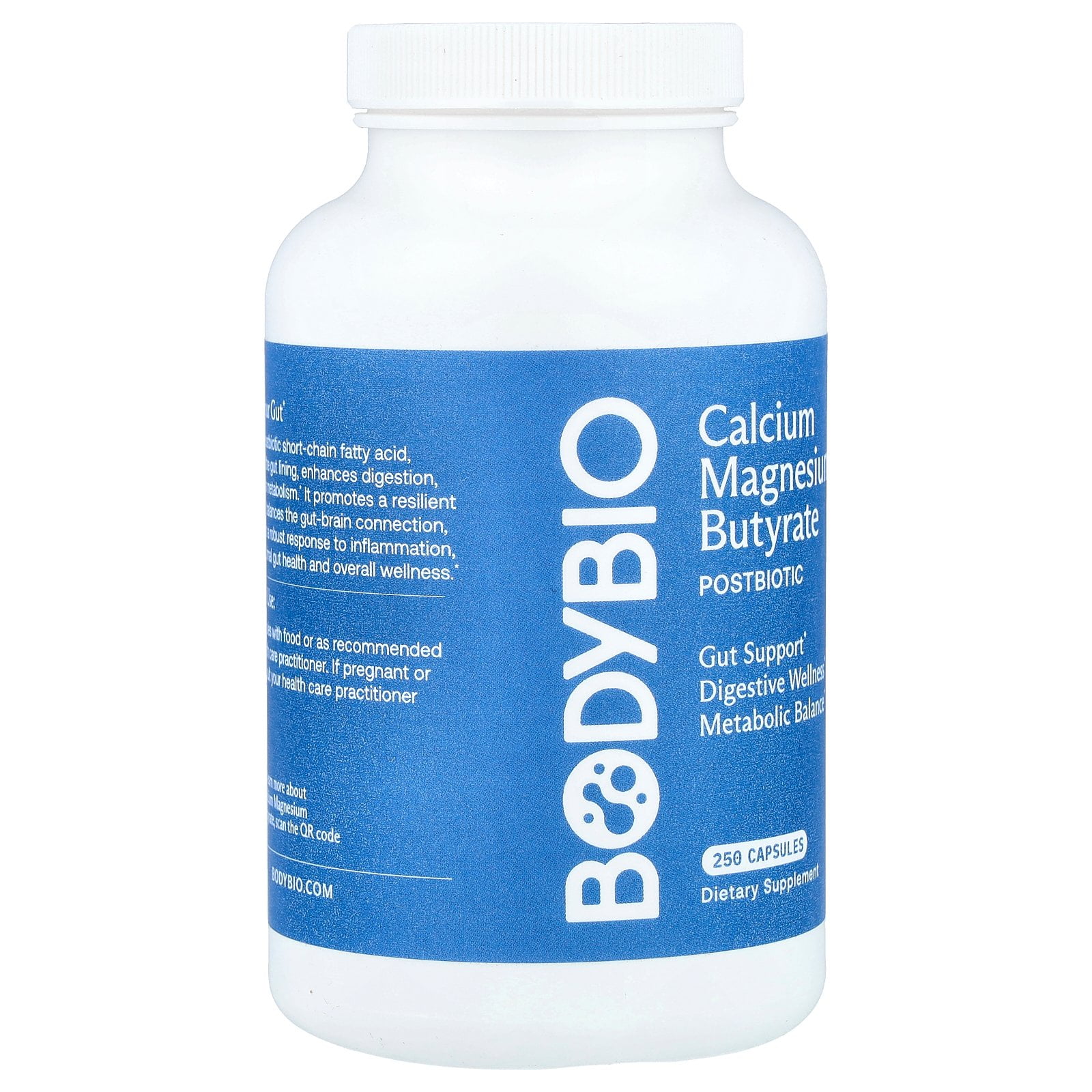 BodyBio Calcium Magnesium Butyrate, 250 Capsules