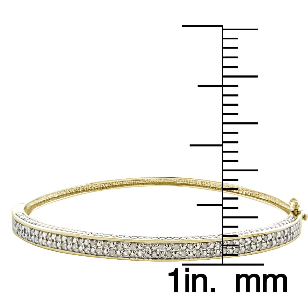 0.50 Carat Diamond Gold Tone Bangle Bracelet