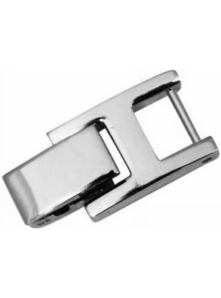 14mm Folding Deployment Clasp Buckle Stainless Steel Watch Band Extender  4mm Install Width, Silver Tone