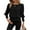 #0263-Black, variant on Uootdi Elastic Cinched Waist Tops for Women 3/4 Length Puff Sleeve Smocked Tops Banded Bottom Dressy Business Casual Outfits