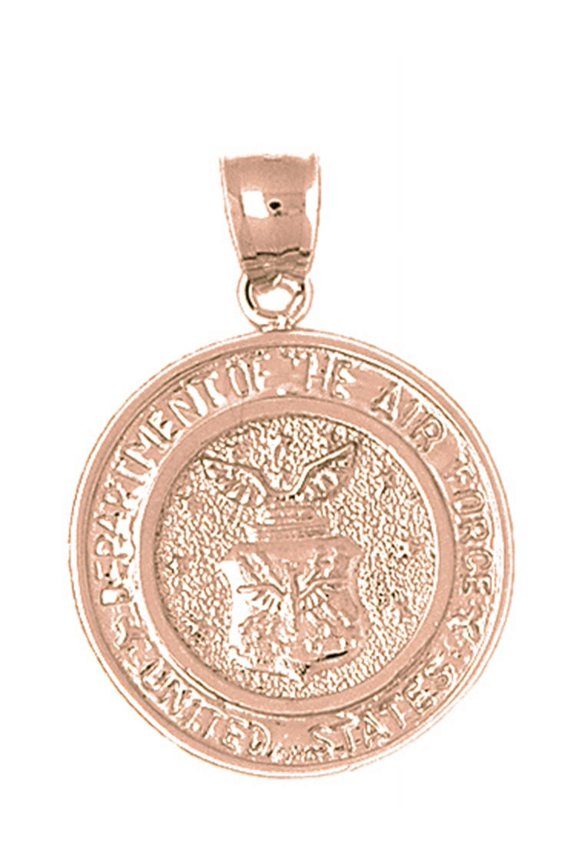 14K Rose Gold Department Of Air Force Pendant - 37 mm
