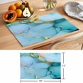 thumbnail image 6 of Teal Marble Placemats Set of 12 Modern Ink Painting Luxury Modern Art Place Mats Indoor Wipeable Table Mats Washable Cloth Dining Table Placemats for Kitchen Holiday Party Home Decor 13x19 Inch, 6 of 9