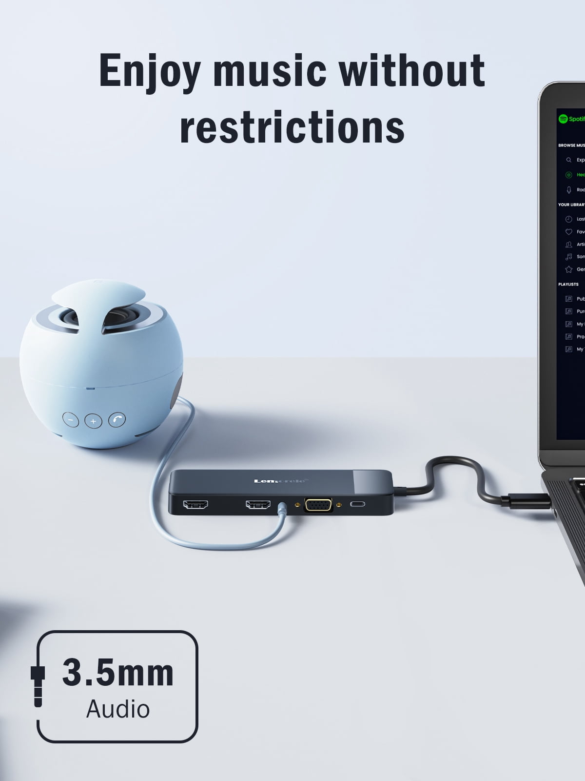 Lemorele 10 in 1 USB C Hub, Laptop Docking Station,2 4K HDMI+VGA Triple Display USB C Adapter with 3 USB A,TF/SD Card Reader,100W PD Charging for MacBook, HP, Dell