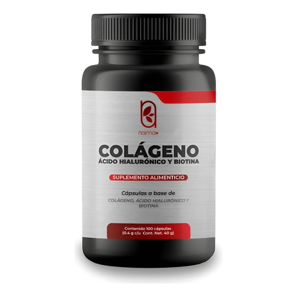 Colágeno Hidrolizado Acido Hialuronico y Biotina 100 Cápsulas Suplemento Alimenticio Naima Lab