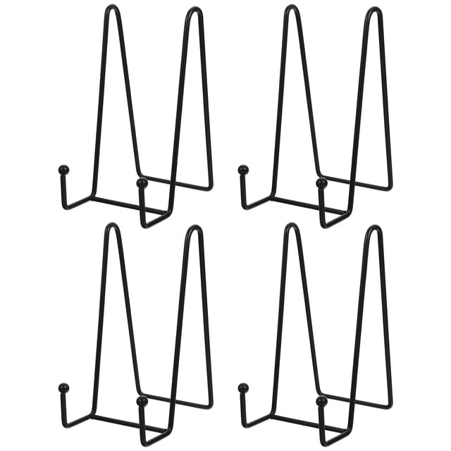 4pcs Iron Photo Stands Picture Frame Display Stands Tabletop Artwork Easel Holders Book Stands