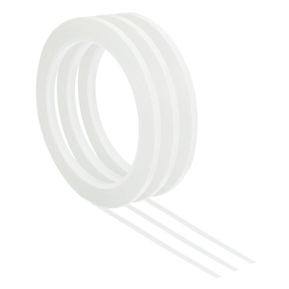 Uxcell 3 Pack Whiteboard Tape, 2.5mm 0.1 Inch Art Tape Dry Erase Board Pinstripe Thin Tape for Graphic Chart Grid, White