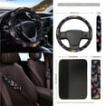 thumbnail image 3 of Jeiento Galaxy Butterfly Car Seat Cover Set 15 PCS with Auto Steering Wheel Cover Seat Belt Strap Pads Cup Coasters Trash Bag Air Vent Storage Bag Rearview Mirror Cover Keychain Universal Fit, 3 of 7