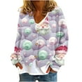thumbnail image 2 of Womens Fleece Cardigan Coat Button Closure Christmas Print Casual Fashion Style Outerwear, 2 of 5
