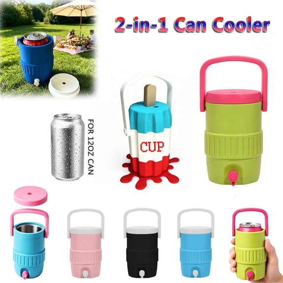 Game Day Essential 12oz Can Cooler - 3D Printed Insulated Sleeve, Keeps Drinks Ice Cold, Durable & Easy to Carry, Reusable for Sports Events, Tailgates & Parties, Green