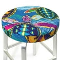 thumbnail image 3 of Lsque Little Sea Turtles Round Bar chair cushion covers Velvet Fabric Premium Comfort Protects from Scratches and Stains for 14-17 Inch Chair- 12 inch, 3 of 7