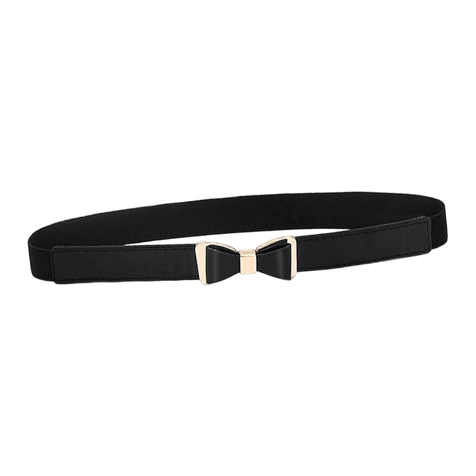 Beloving Fashion Women s Belt women s Waistband elastic Belt With Bowknot Buckle pu Strap Black Black