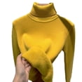 thumbnail image 2 of YHAJDS Women Fall Winter Sleepwear,Thermal Homewear For Women,Sleepwear With Built In Bra,Solid Color Turtleneck Fleece Lined Versatile Knitted Inner Base Layer Top,Warm For Fall And Winter, 2 of 5